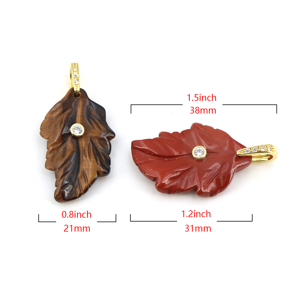 Trendy Leaf Natural Gemstone C - Crystal Pendant Necklace Natural Stone 评论和价格