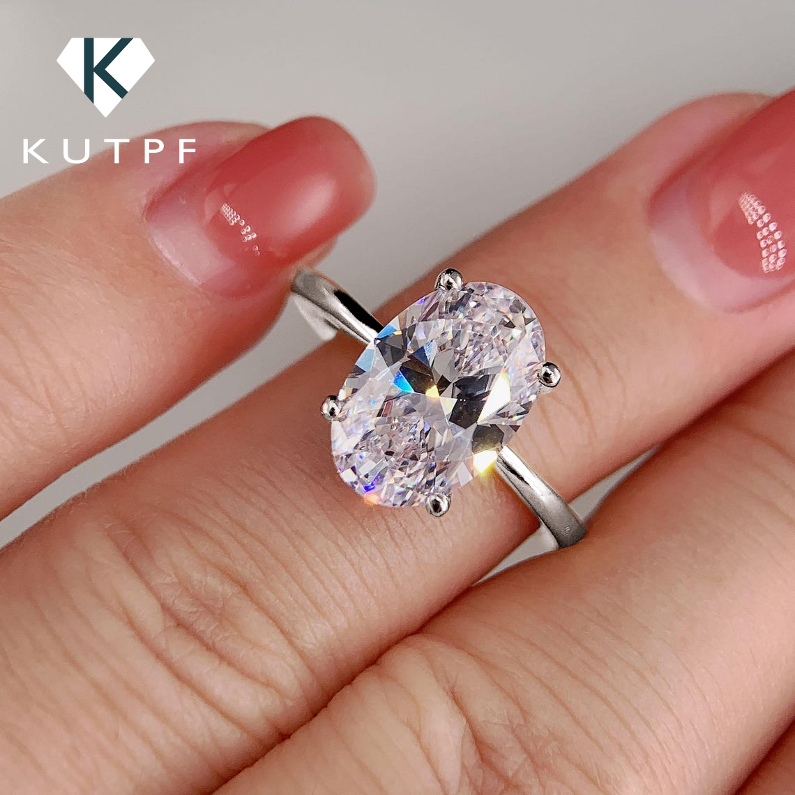 1/2/3 Carat Oval Cut Moissanit - Moissanite Engagement Ring 1 Carat 评论和价格