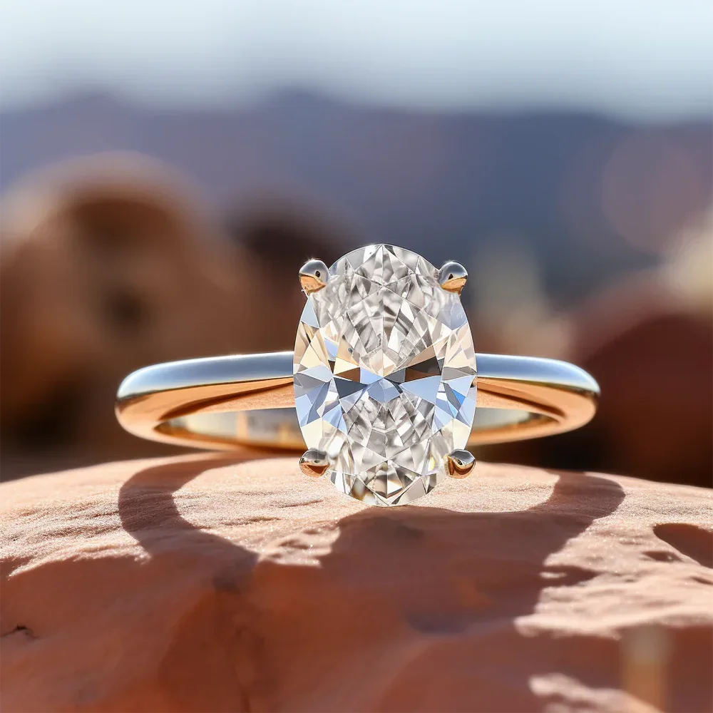 1/2/3 Carat Oval Cut Moissanit - Moissanite Engagement Ring 1 Carat 评论和价格
