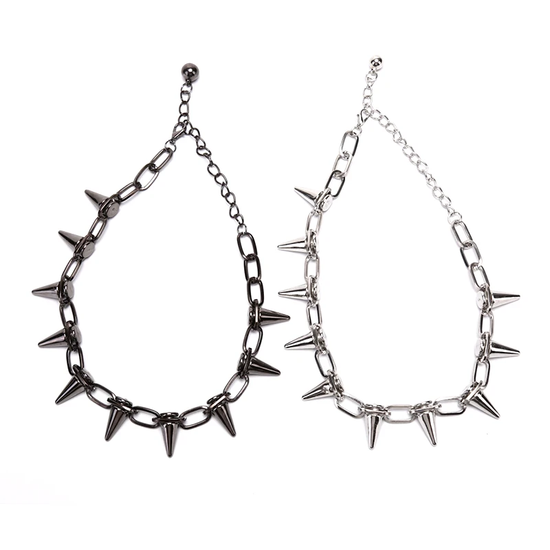 Goth Rock Biker Spike Rivet Co - Goth Punk Spike Choker 评论和价格