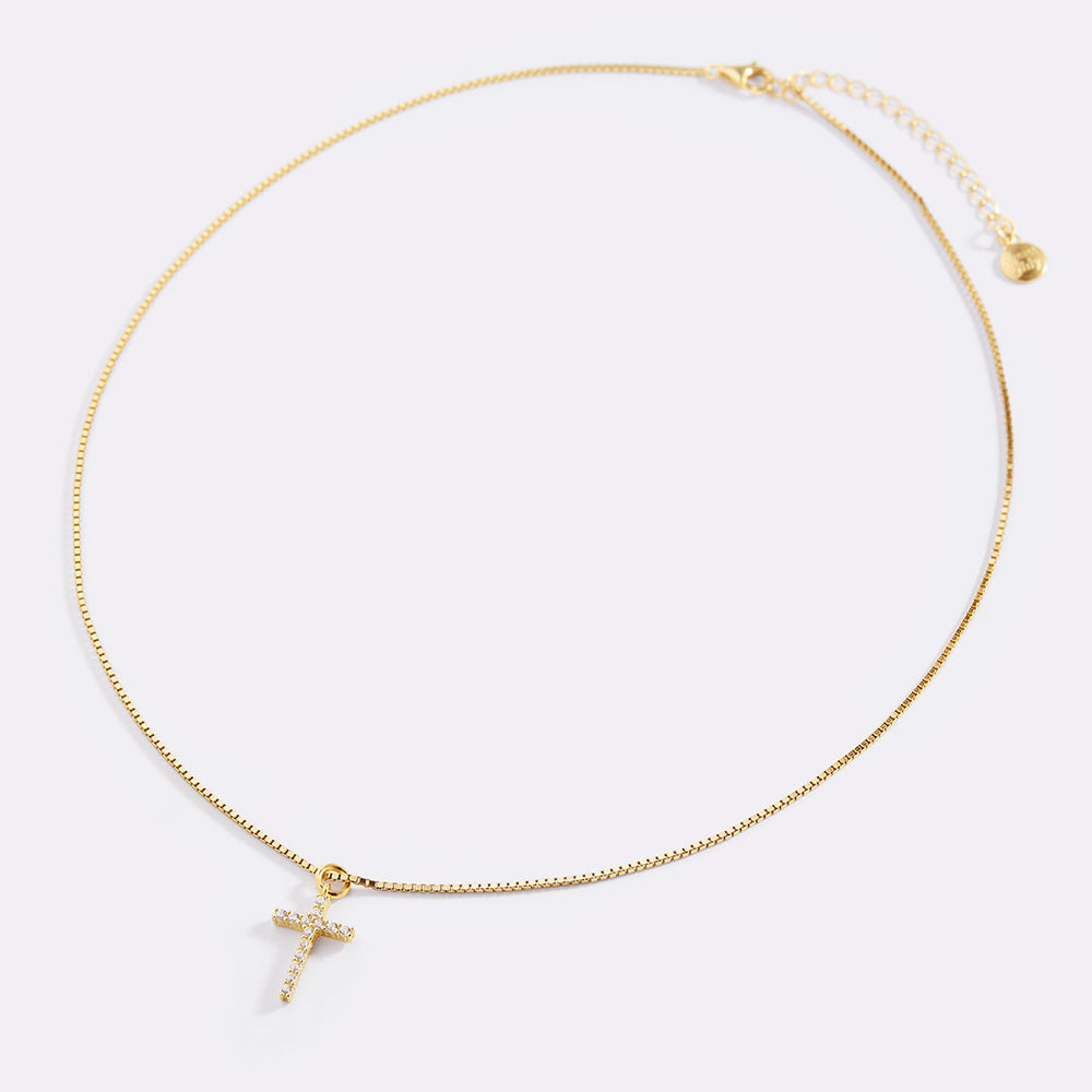 Diamond Pave Cross Necklace Cu - Cross Pendant Necklace Gold 评论和价格