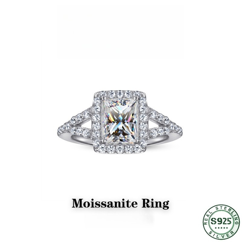 Hot selling fashion 100% S925  - Moissanite Engagement Ring 1 Carat 评论和价格