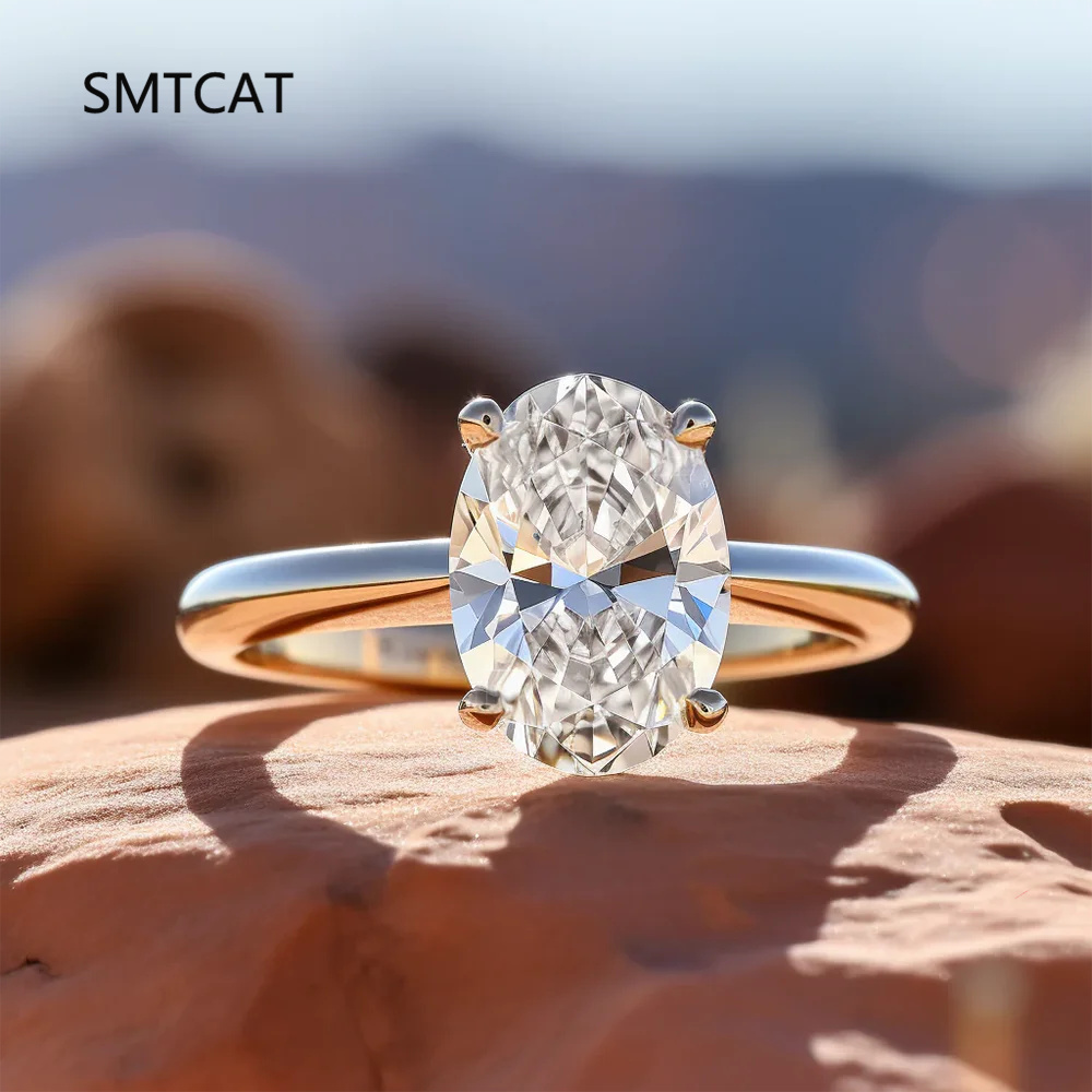 1/2/3 Carat Oval Cut Moissanit - Moissanite Engagement Ring 1 Carat 评论和价格