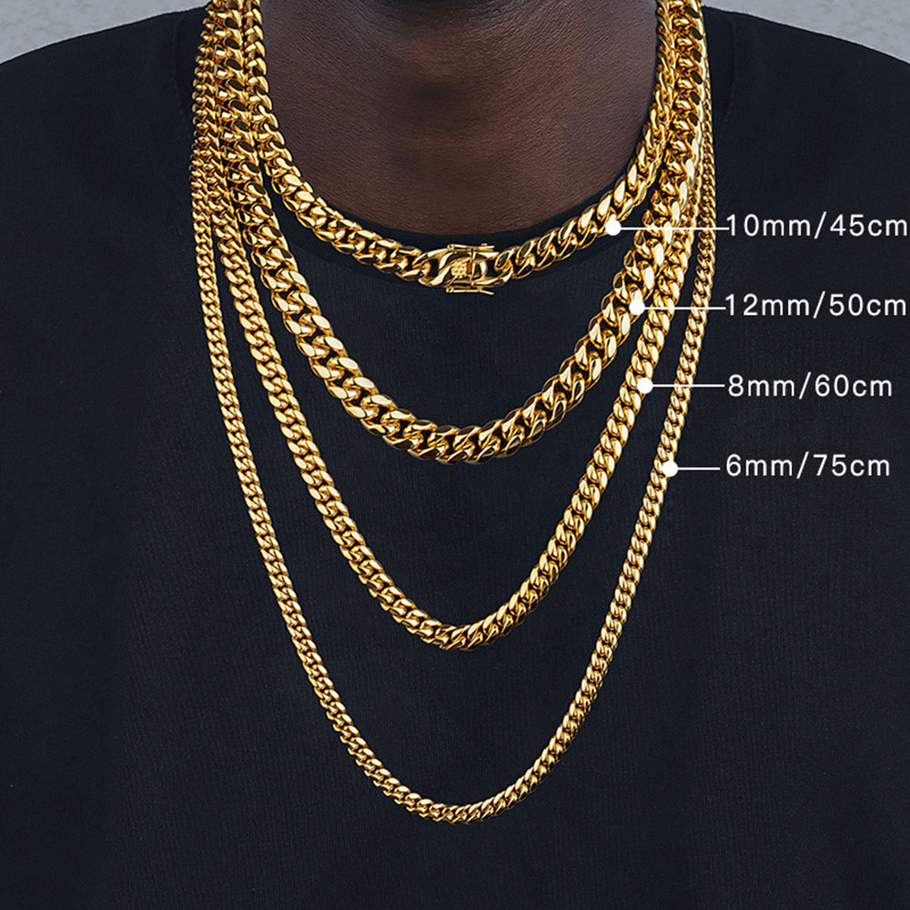 6mm/8mm/10mm/12mm Hip-Hop High - Cuban Link Chain 12Mm 评论和价格