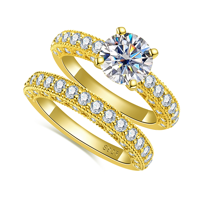 Ring Set For Women 925 Sterlin - Moissanite Engagement Ring 1 Carat 评论和价格