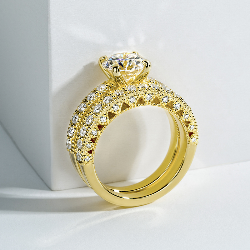 Ring Set For Women 925 Sterlin - Moissanite Engagement Ring 1 Carat 评论和价格