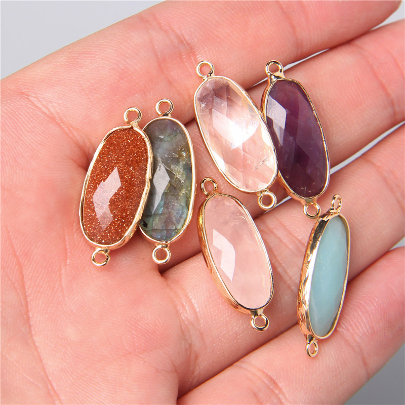 2pcs 10X26mm Natural Double Lo - Crystal Pendant Necklace Natural Stone 评论和价格