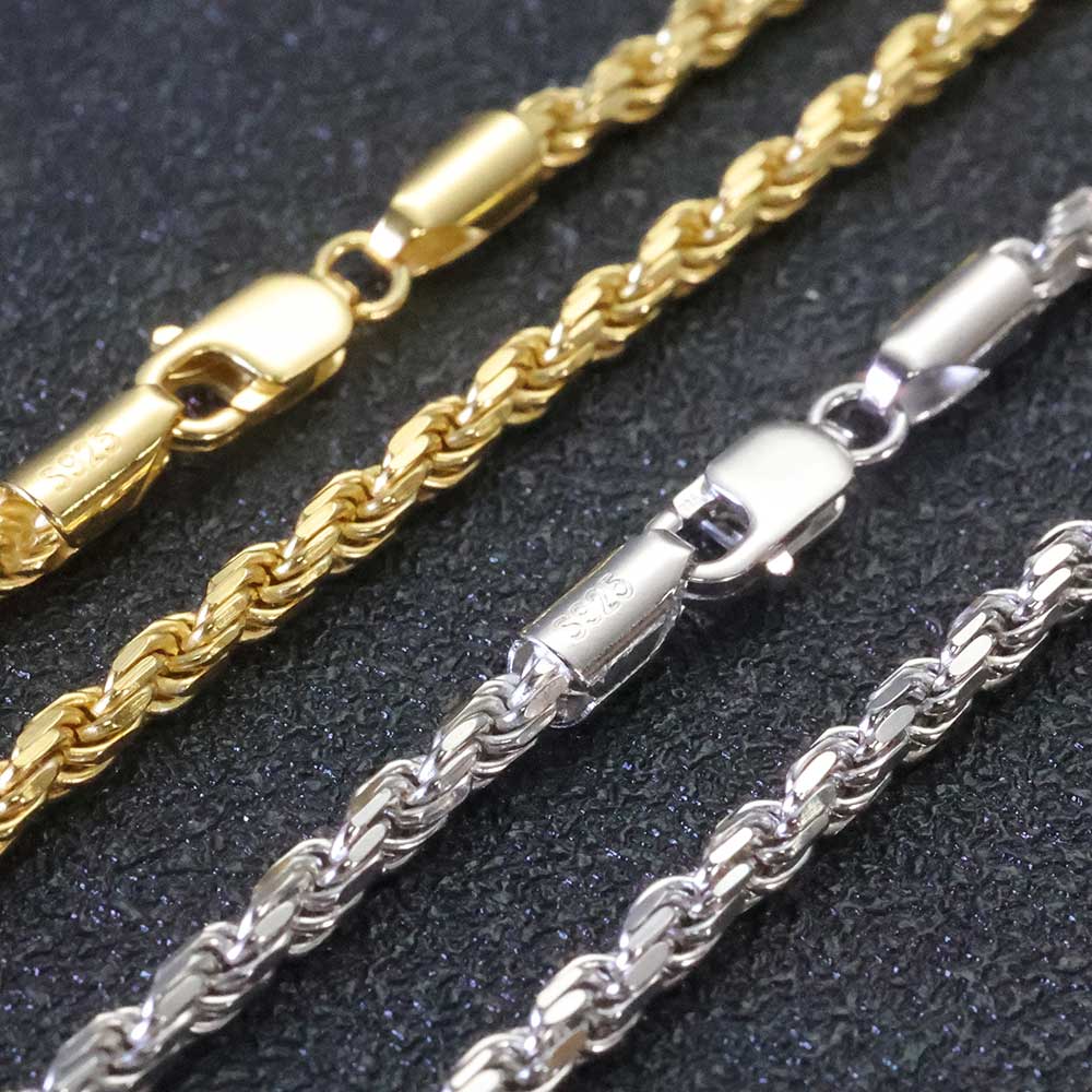 ESKEEM 3MM/5mm Men Women PVD 1 - 925 Sterling Silver Chain Necklace Men 评论和价格
