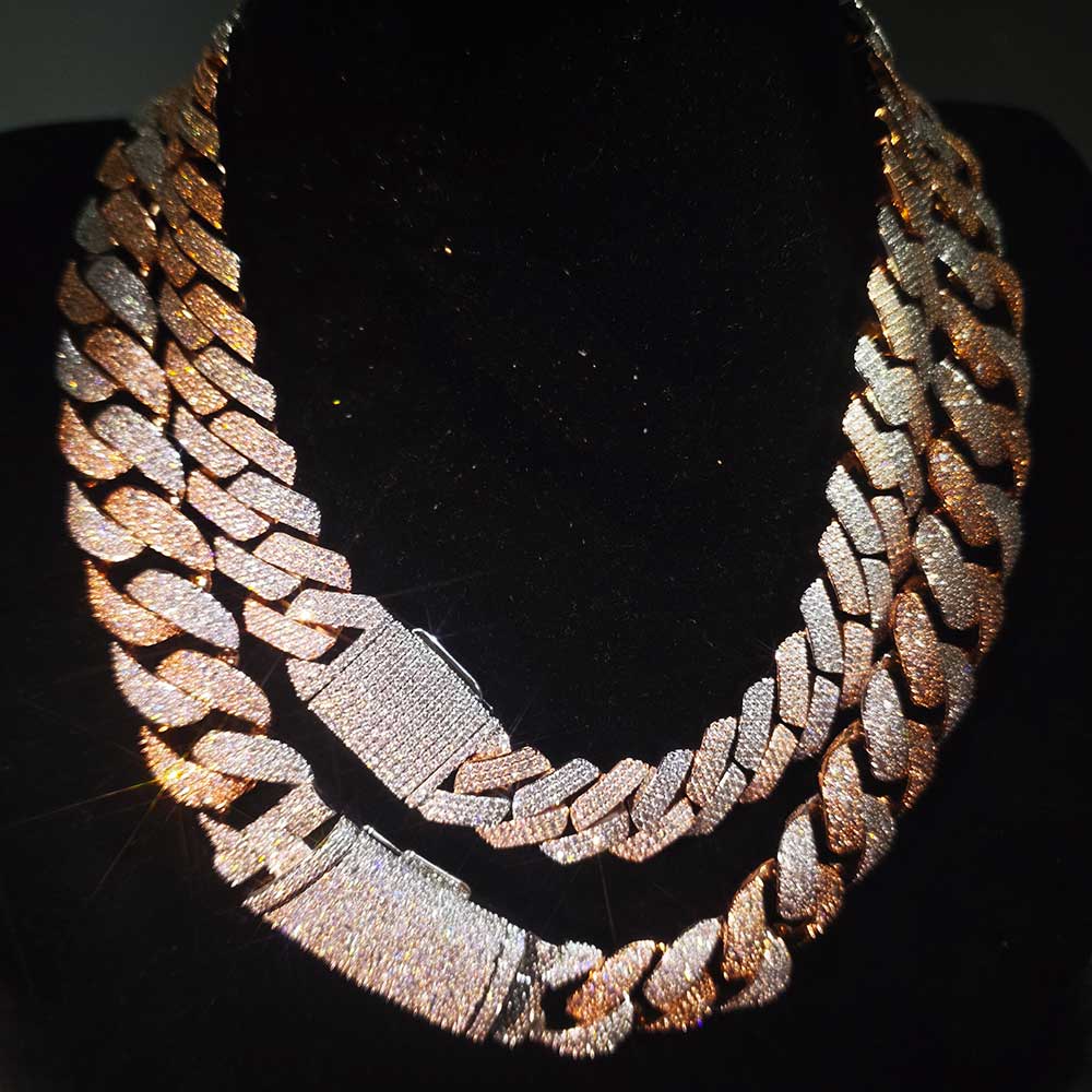 Nuoya Two Tone Mosaic Chain Fu - Cuban Link Chain 12Mm 评论和价格