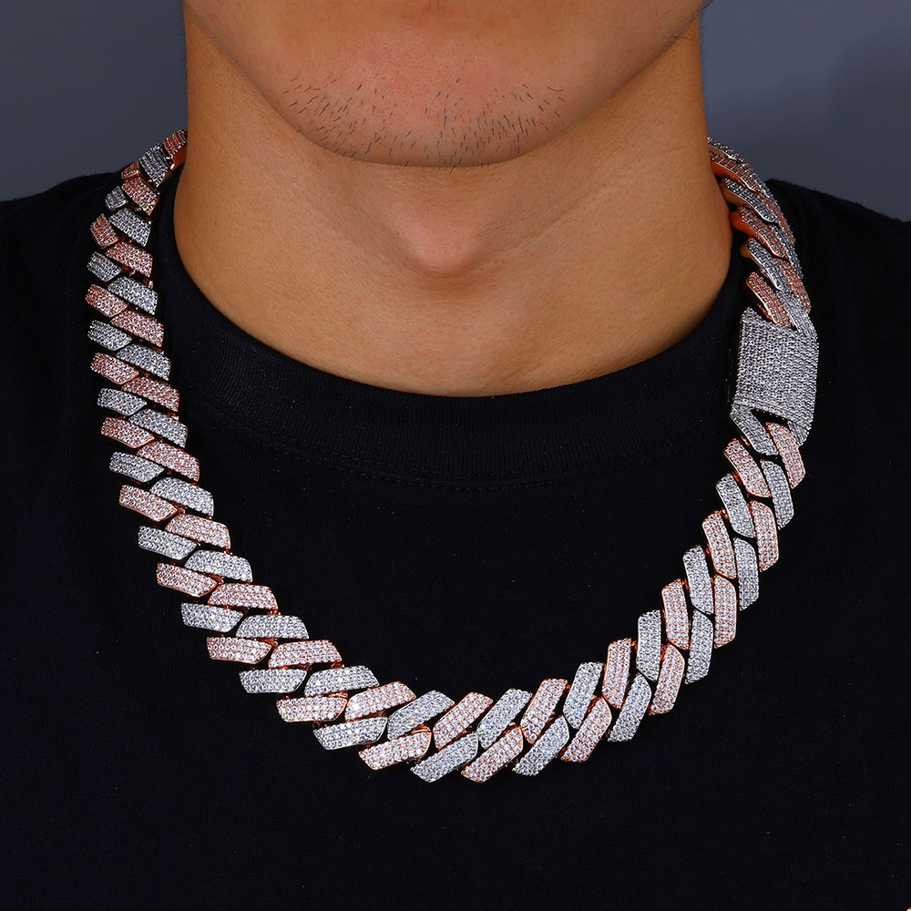 Nuoya Two Tone Mosaic Chain Fu - Cuban Link Chain 12Mm 评论和价格